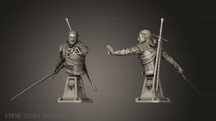 Military figurines (Geralt, STKW_33283) 3D models for cnc