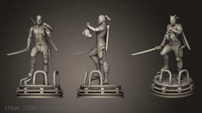 Military figurines (Geralt Cyberpunk, STKW_33284) 3D models for cnc