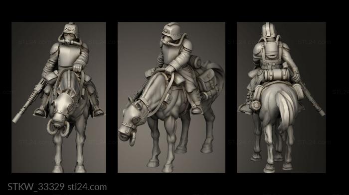 Military figurines (Cavalry rider, STKW_33329) 3D models for cnc