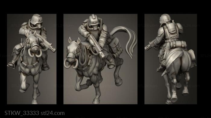 Military figurines (Cavalry rider, STKW_33333) 3D models for cnc