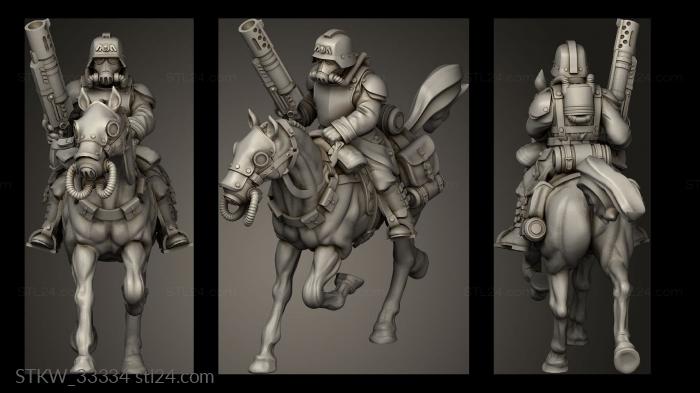 Military figurines (Cavalry rider, STKW_33334) 3D models for cnc