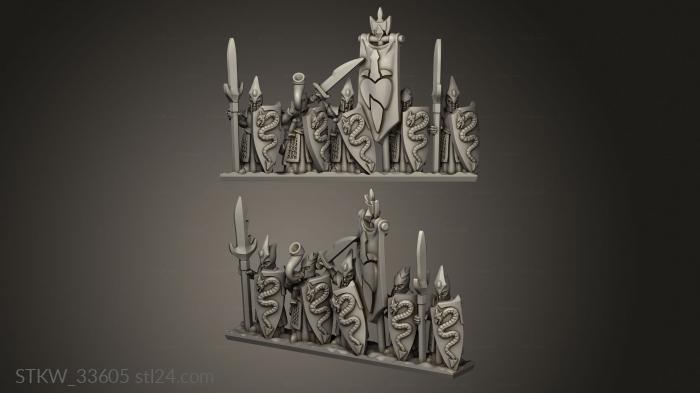 Military figurines (Dark Spears Elf Leader Serp, STKW_33605) 3D models for cnc