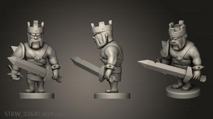 Military figurines (Barbarian King, STKW_33630) 3D models for cnc