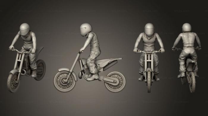 Military figurines (Bike straight wheel Helmet head 001, STKW_3370) 3D models for cnc