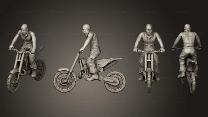 Military figurines (Bike straight wheel Helmet head 002, STKW_3371) 3D models for cnc
