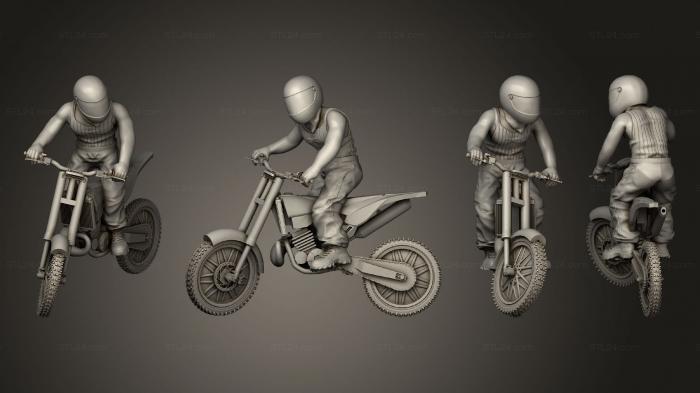Military figurines (Bike straight wheel Helmet head 006, STKW_3375) 3D models for cnc