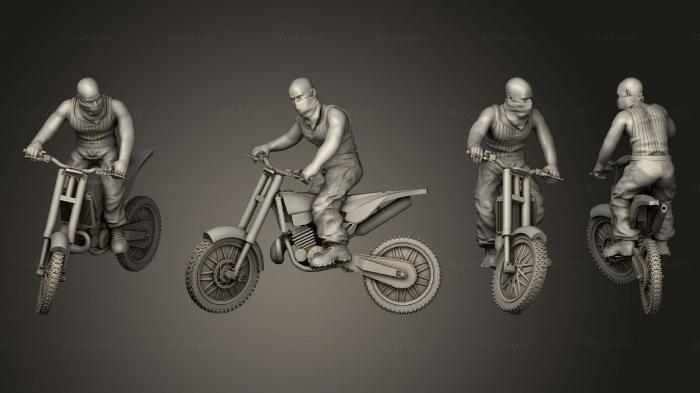 Military figurines (Bike straight wheel Helmet head 007, STKW_3376) 3D models for cnc