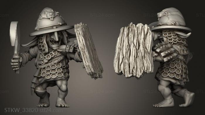 Military figurines (Goblin Warrior, STKW_33820) 3D models for cnc