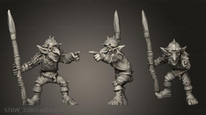 Military figurines (Goblins spear, STKW_33865) 3D models for cnc