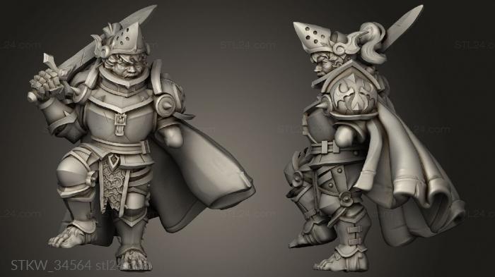 Military figurines (halfling paladin, STKW_34564) 3D models for cnc