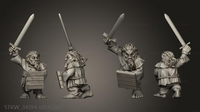 Military figurines (halfling WARBAND STARTER ZEALOT, STKW_34594) 3D models for cnc