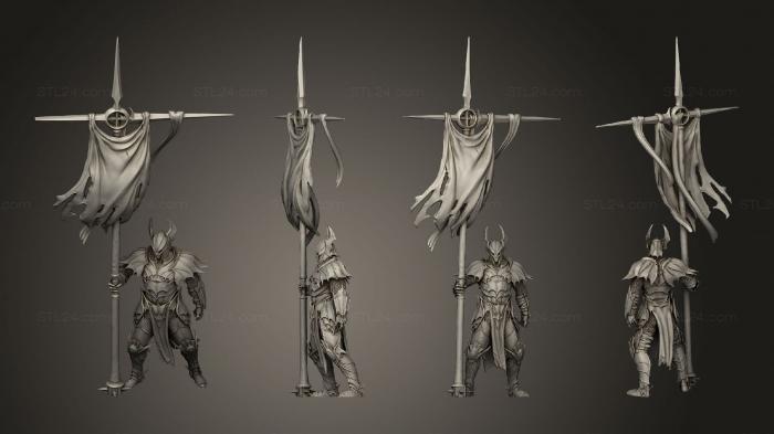 Military figurines (Bloodknight Banner, STKW_3468) 3D models for cnc