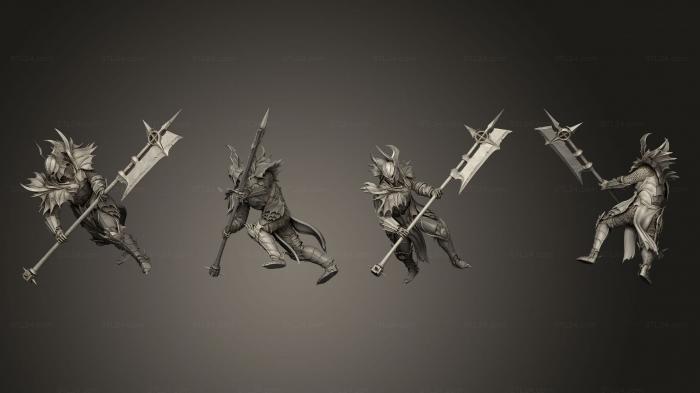 Military figurines (Bloodknight Halberd Ready Supports, STKW_3472) 3D models for cnc