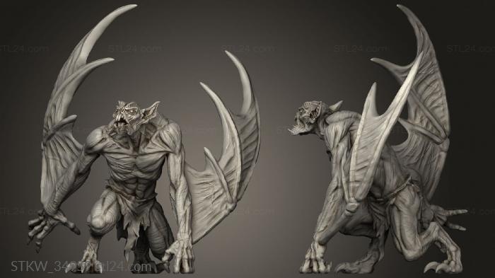 Military figurines (hermit crab big bats and skeletons Vampire, STKW_34959) 3D models for cnc