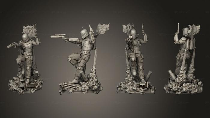 Military figurines (Boba Fett blast figure, STKW_3507) 3D models for cnc
