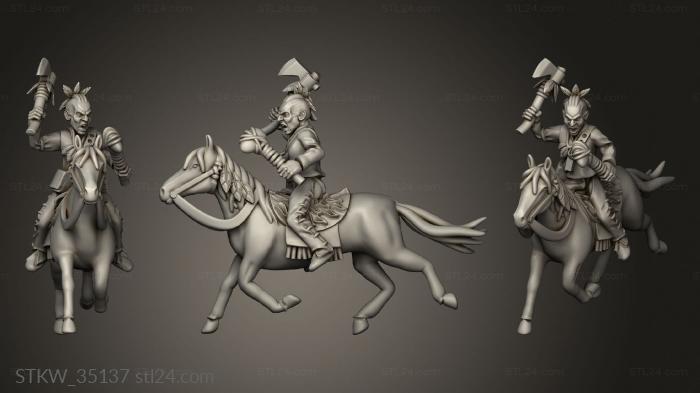 Military figurines (Historical Native americans, STKW_35137) 3D models for cnc