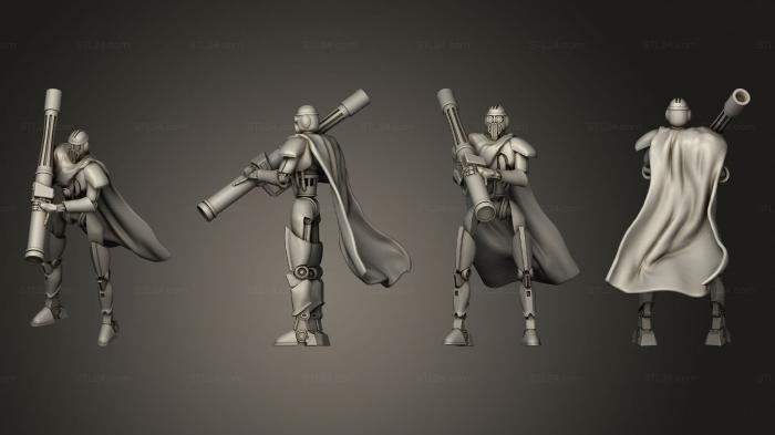 Military figurines (Bodyguard Droids rocket launcher cloak 1, STKW_3519) 3D models for cnc