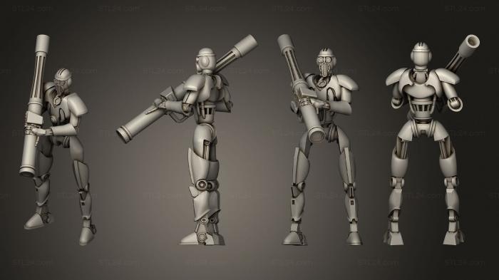 Military figurines (Bodyguard Droids rocket launcher, STKW_3520) 3D models for cnc