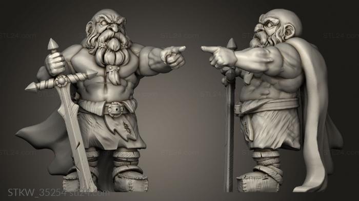 Military figurines (Hold Dwarf nurin the averse, STKW_35254) 3D models for cnc