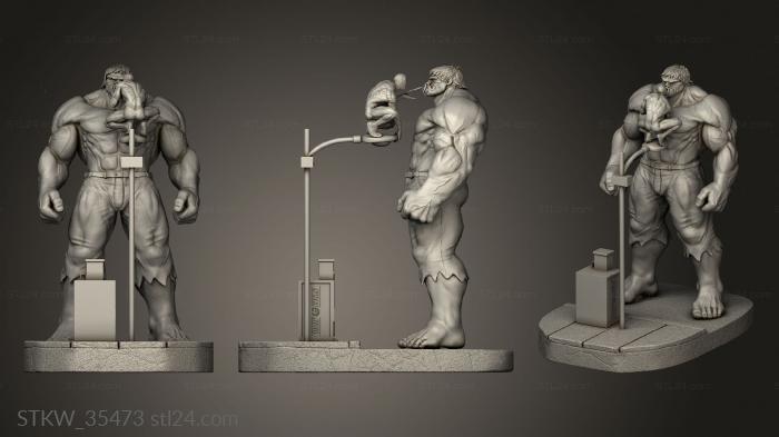 Hulk and Spider Man Diorama lamp side