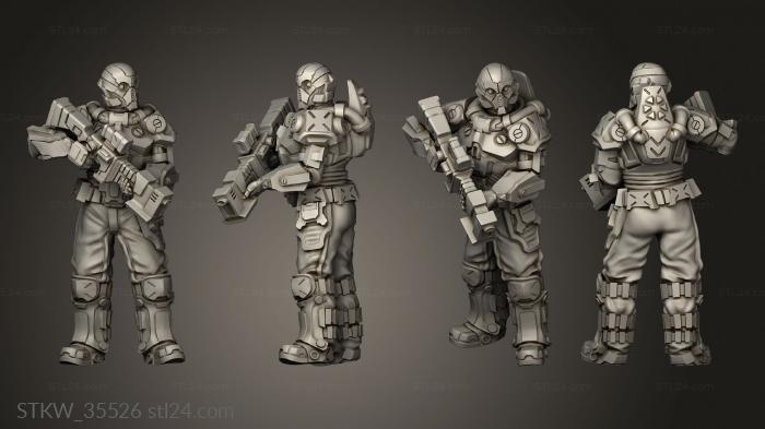 Military figurines (Human mercenary, STKW_35526) 3D models for cnc