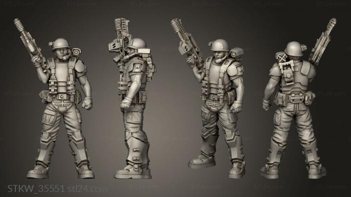 Military figurines (HUMAN SPACE MARINE OGIE ALCASID, STKW_35551) 3D models for cnc