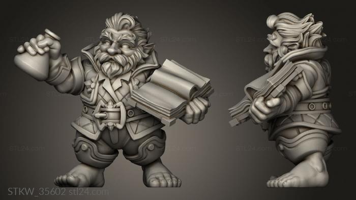 Military figurines (Hungry Piranhas Halfling Wizard, STKW_35602) 3D models for cnc