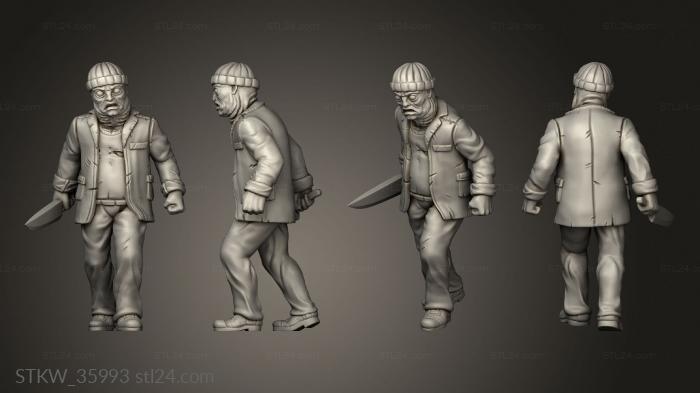 Military figurines (Innsmouth DEEP ONES HYBRIDS HYBRID, STKW_35993) 3D models for cnc