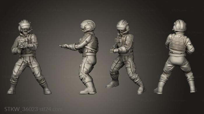 Military figurines (Insurgent Paratroopers, STKW_36023) 3D models for cnc