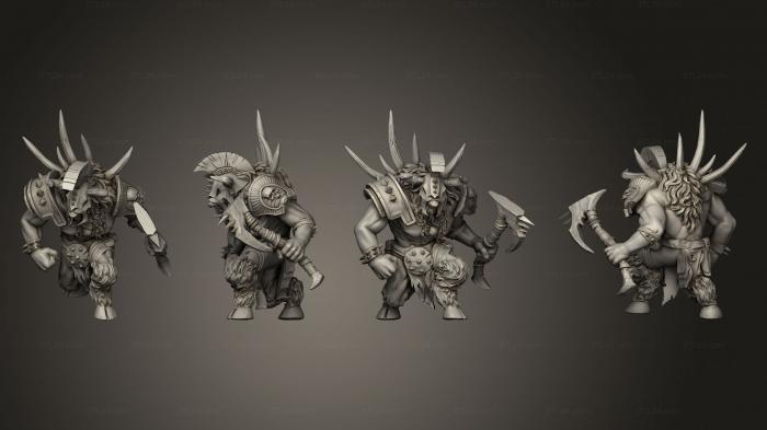 Military figurines (Boss Minotaur, STKW_3618) 3D models for cnc
