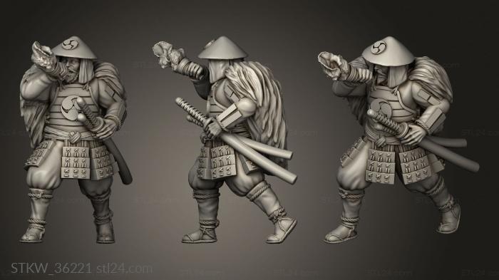 Military figurines (Japanese Ashigaru Command Musician, STKW_36221) 3D models for cnc