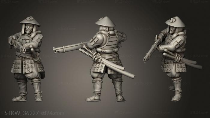 Military figurines (Japanese Ashigaru Musketmen Ashigaru, STKW_36227) 3D models for cnc