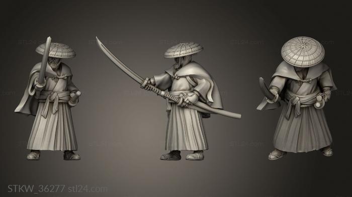 Military figurines (japanese ronin, STKW_36277) 3D models for cnc