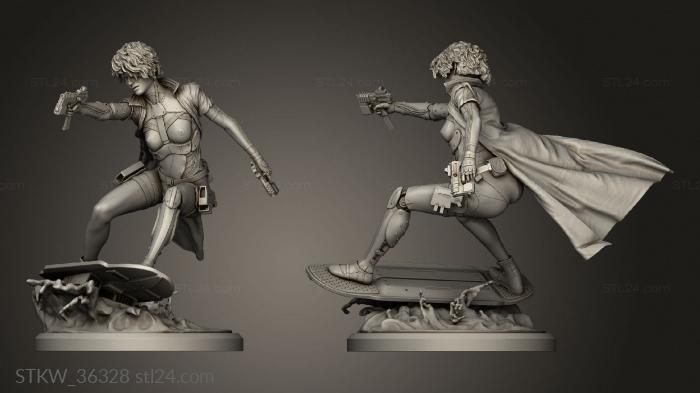 Military figurines (Jessie Cyberpunk Edge Runner statue NSFW, STKW_36328) 3D models for cnc