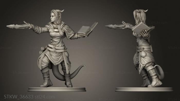 Military figurines (Karthis Tiefling Spellcaster, STKW_36633) 3D models for cnc