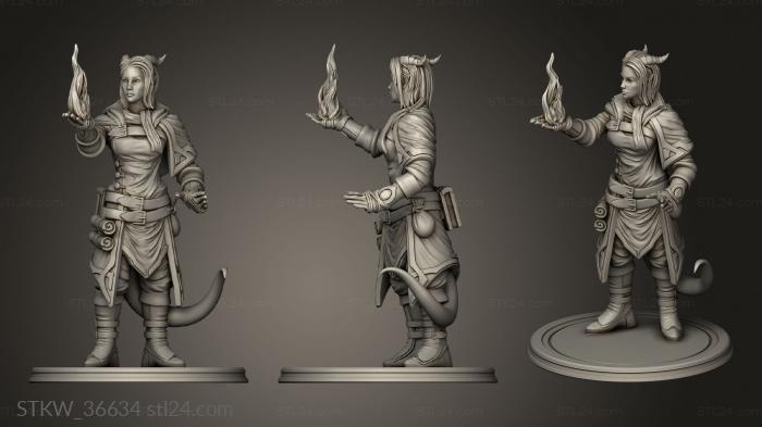 Military figurines (Karthis Tiefling Spellcaster, STKW_36634) 3D models for cnc