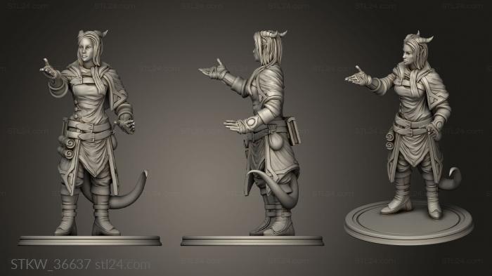 Military figurines (Karthis Tiefling Spellcaster Effect, STKW_36637) 3D models for cnc