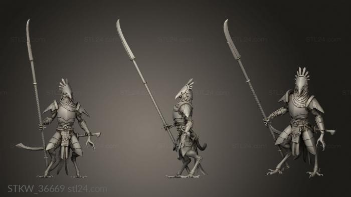 Military figurines (Soldier Naginata Idle, STKW_36669) 3D models for cnc