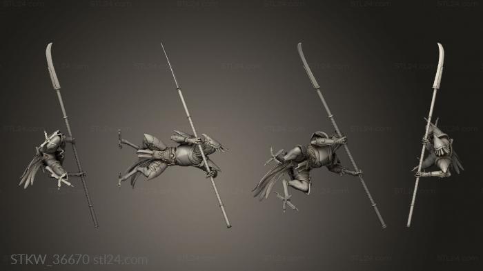 Military figurines (Soldier Naginata Pierce, STKW_36670) 3D models for cnc