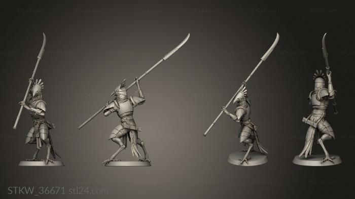 Military figurines (Soldier Naginata Swing, STKW_36671) 3D models for cnc