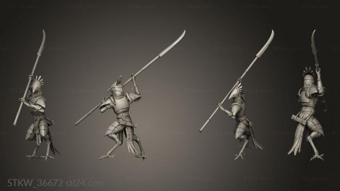 Military figurines (Soldier Naginata Swing, STKW_36672) 3D models for cnc