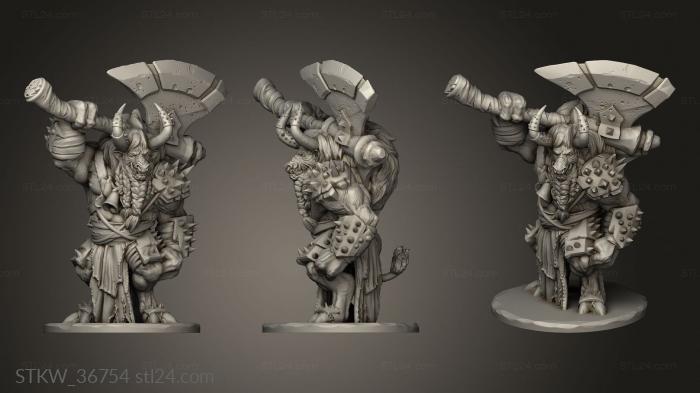 Military figurines (Tusk Lands Minotaur var, STKW_36754) 3D models for cnc