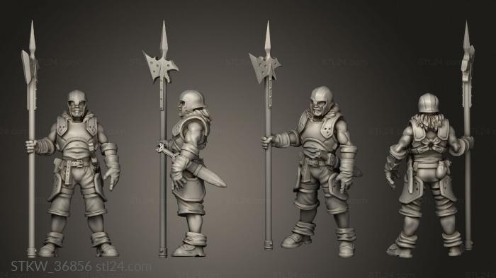 Military figurines (infantry halberdier, STKW_36856) 3D models for cnc