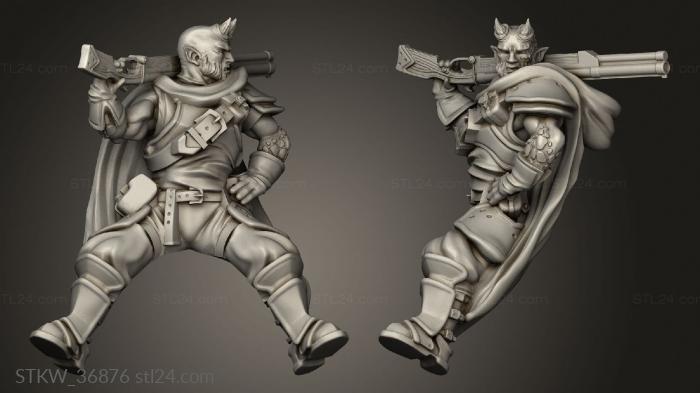 Military figurines (outriders mounted tiefling outrider, STKW_36876) 3D models for cnc