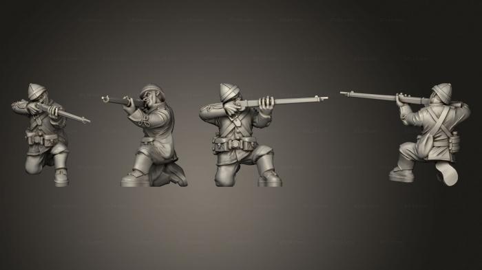 Military figurines (British Soldier Crouch shooting, STKW_3701) 3D models for cnc