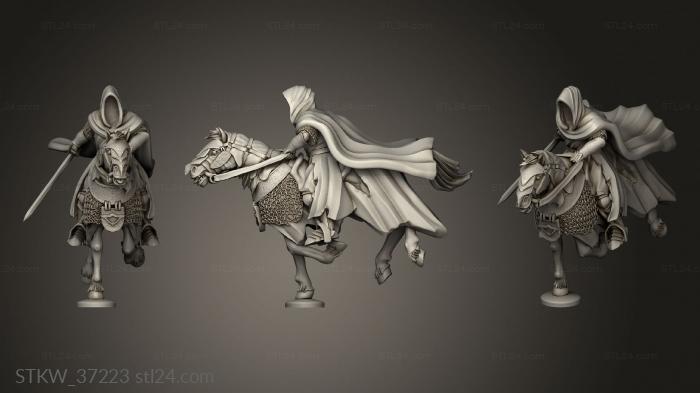 Military figurines (night lord mounted, STKW_37223) 3D models for cnc