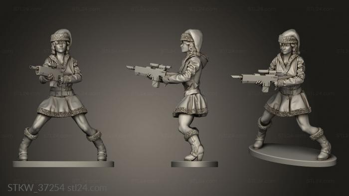 Military figurines (Lady Santa Christmas Vanessa stand, STKW_37254) 3D models for cnc