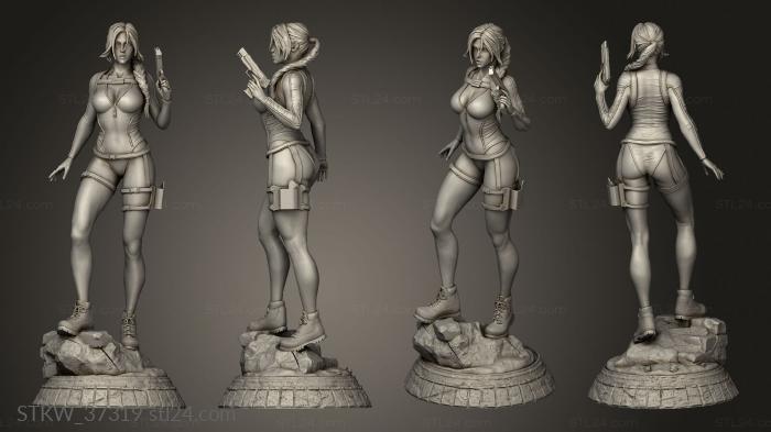 Military figurines (Lara Croft Tomb Raider Statue Swimsuitver, STKW_37319) 3D models for cnc