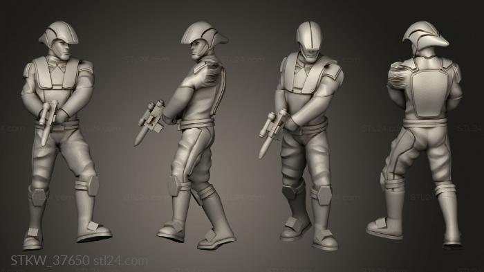 Military figurines (Light Trooper, STKW_37650) 3D models for cnc