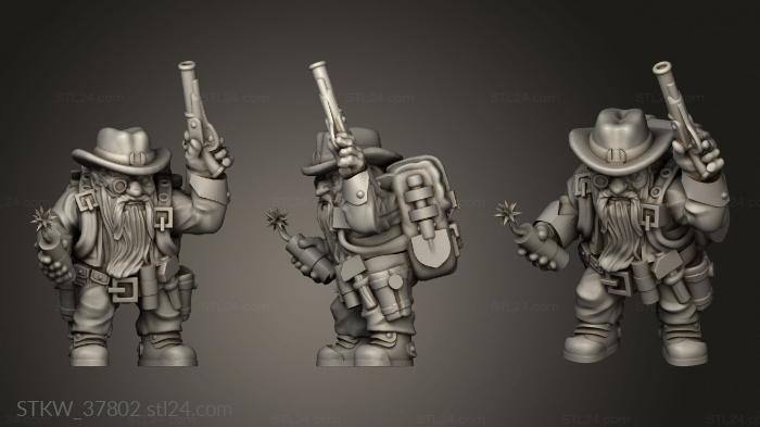 Military figurines (demolition dwarf, STKW_37802) 3D models for cnc